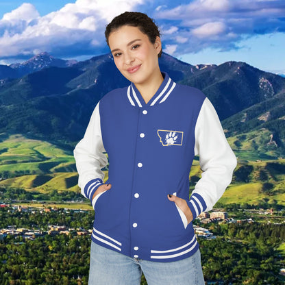 Letterman Jacket – Varsity Blue Fist Patch with FLC Back