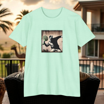 Wing Man Banksy Inspired Streetwear T-Shirt - Unisex Graphic Tee, Casual Wear, Unique Gift, Everyday Style, Urban Vibe, Festival Outfit