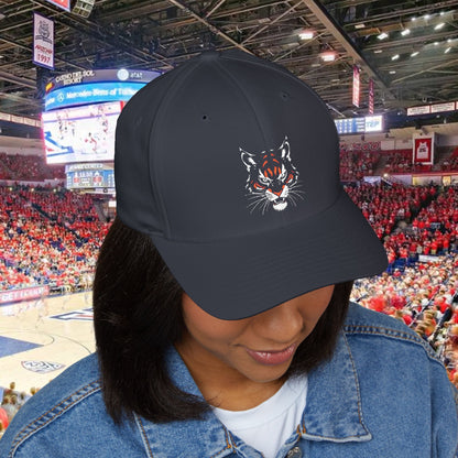 Embroidered Wildcat Design Cap, Sports Fan Hat, Zoo Theme Apparel, Gift for Sports Fans, Game Day Headwear