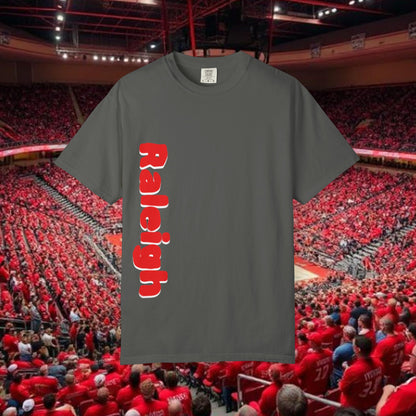 Raleigh Graphic Unisex Garment-Dyed T-shirt, Sports Fan Tee, College Apparel, Gift for Him/Her, Casual Wear, Spirit Wear