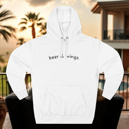 Beer and Wings Fleece Hoodie | Cozy Sweatshirt for Foodies, Gift for Beer Lovers, Casual Wear, Unisex Pullover