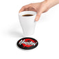 Houston Paw Print Ceramic Coaster – Red Grunge City Logo Drink Protector