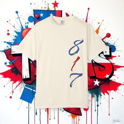 Texas 817 Graphic T-Shirt — Red, White & Blue State Pride Tee, Arlington Texas, Soft-Style T-Shirt, Perfect for Gameday