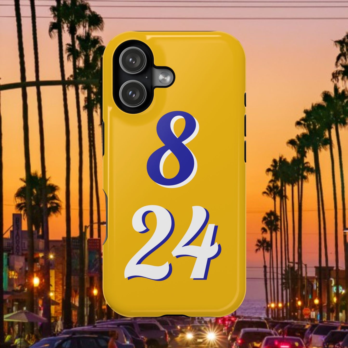 Vibrant Sports Phone Case, 8 24 Tribute, Impact-Resistant Case, Gift for Basketball Fans, Durable Phone Cover, Summer Vibe, Celebration