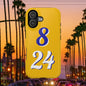 Vibrant Sports Phone Case, 8 24 Tribute, Impact-Resistant Case, Gift for Basketball Fans, Durable Phone Cover, Summer Vibe, Celebration