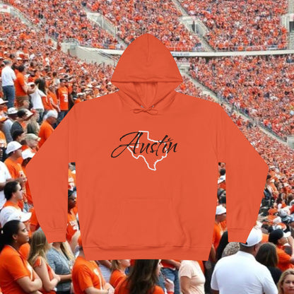Austin Script Texas Outline Hoodie — Orange City Pride Pullover