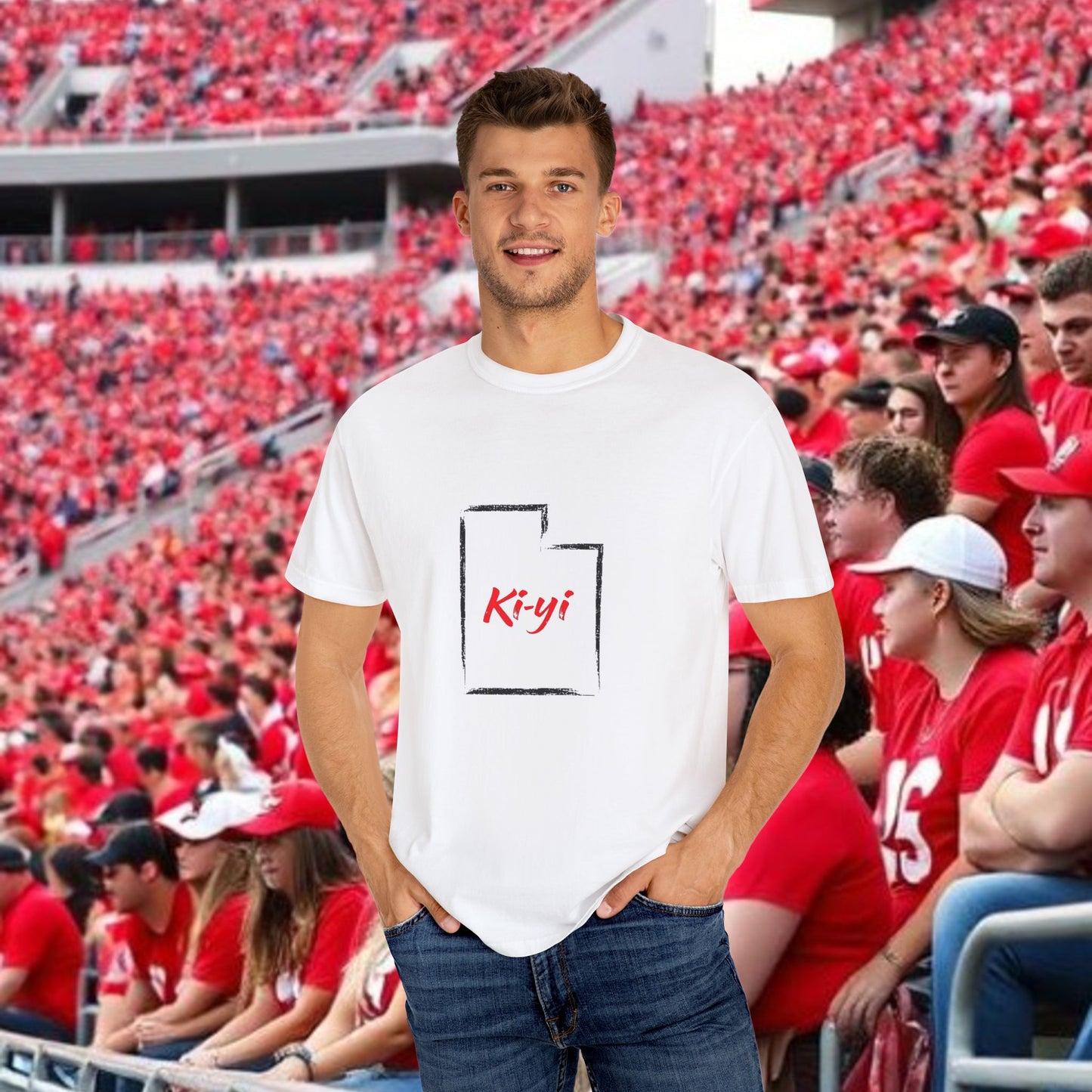 Ki-yi Unisex Garment-Dyed T-shirt, Artistic Tee, Casual Wear, Gift for Friends, Unique Fashion, Everyday Comfort