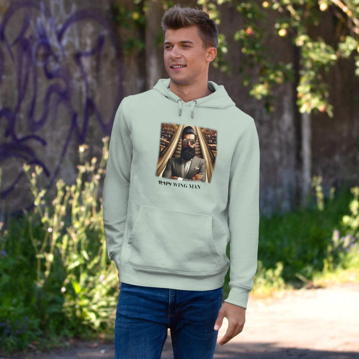 Wing Man Hooded Sweatshirt - Cozy Graphic Hoodie for King Vibe Lovers, Perfect for Casual Wear, Gifts, and Celebrations