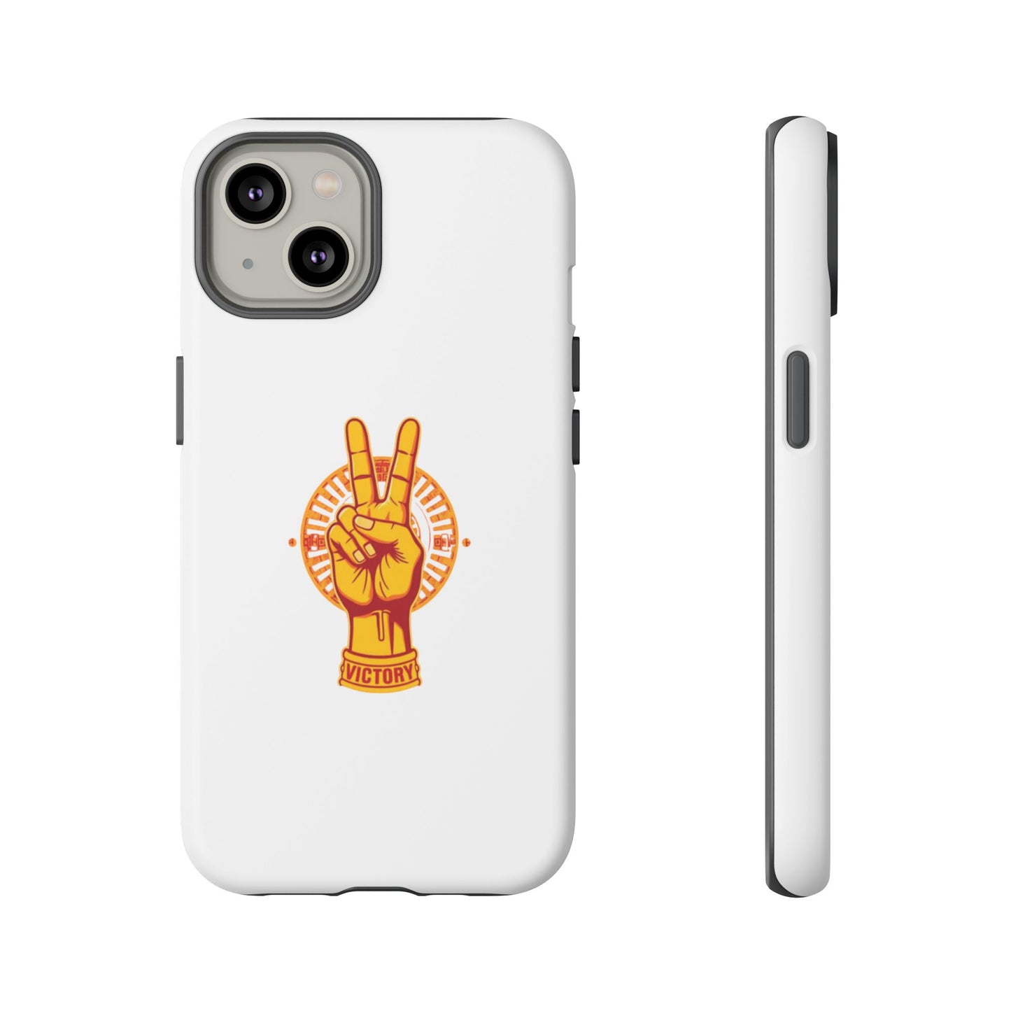 Victory Themed Stylish Phone Case - Tough Cases with Peace Sign Design, Customizable Phone Covers, Gift for Tojan Fans, Trendy Accessories