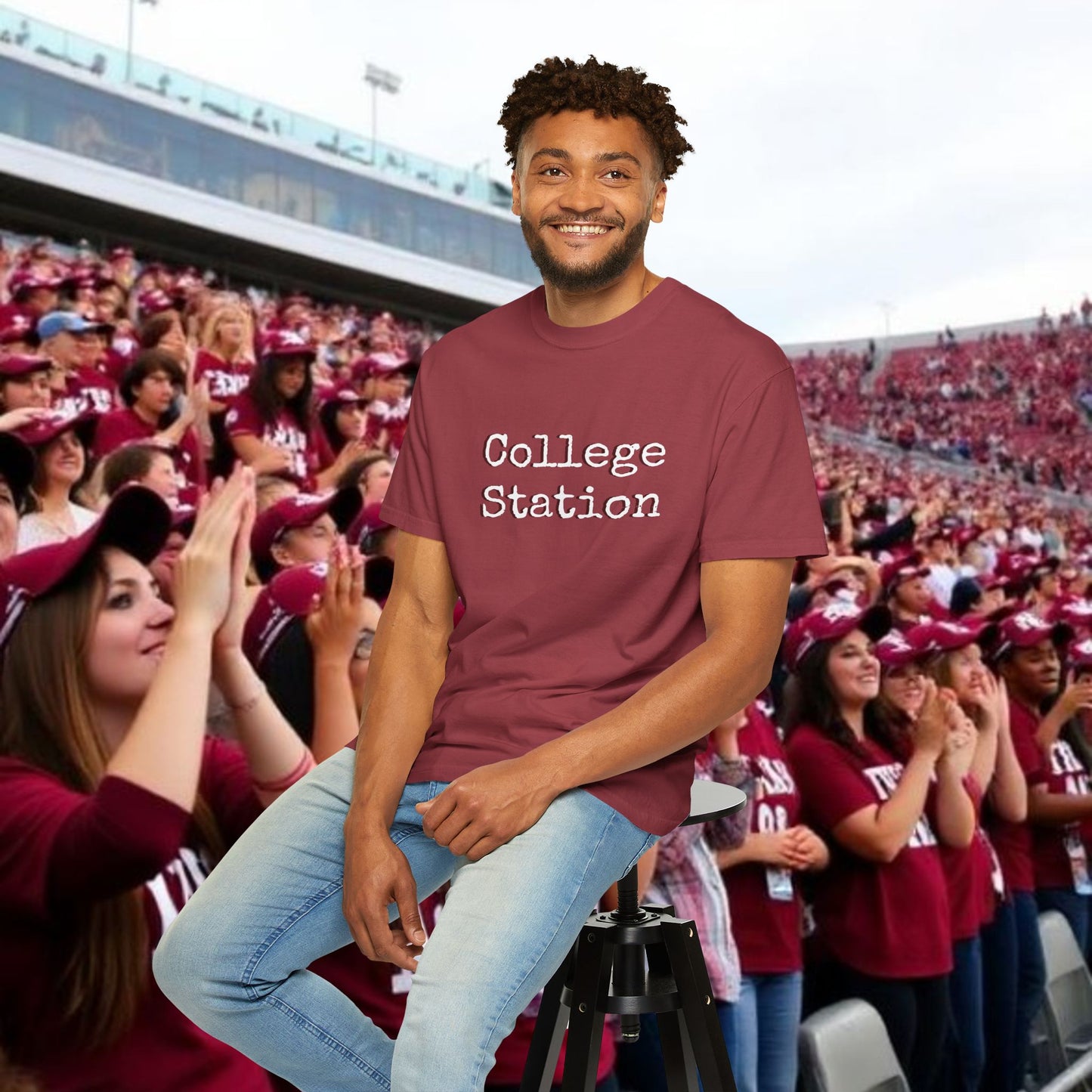 College Station Unisex Garment-Dyed T-Shirt | Casual Wear, College Apparel, Gift for Students, Everyday Style, Trendy Tees