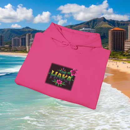 Hawaiian Hooded Sweatshirt with Floral Haka Design, Casual Wear, Beach Outfit, Gift for Dancers, Athletes, Summer Vibes
