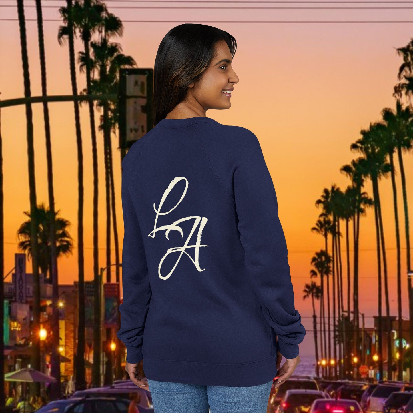 LA Script Raglan Sweatshirt, Super Soft Material and Comfortable Stylish Fit