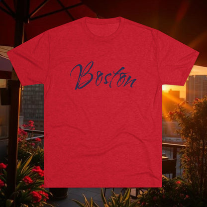Boston Script Tee — Lightweight City Souvenir T‑Shirt, Super Comfortable Tri-Blend, Perfect for Gameday