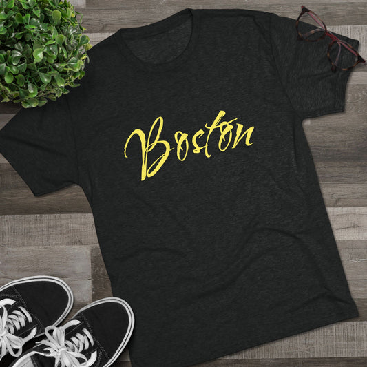 Boston Script Tee — Lightweight City Souvenir T‑Shirt, Super Comfortable Tri-Blend, Perfect for Gameday