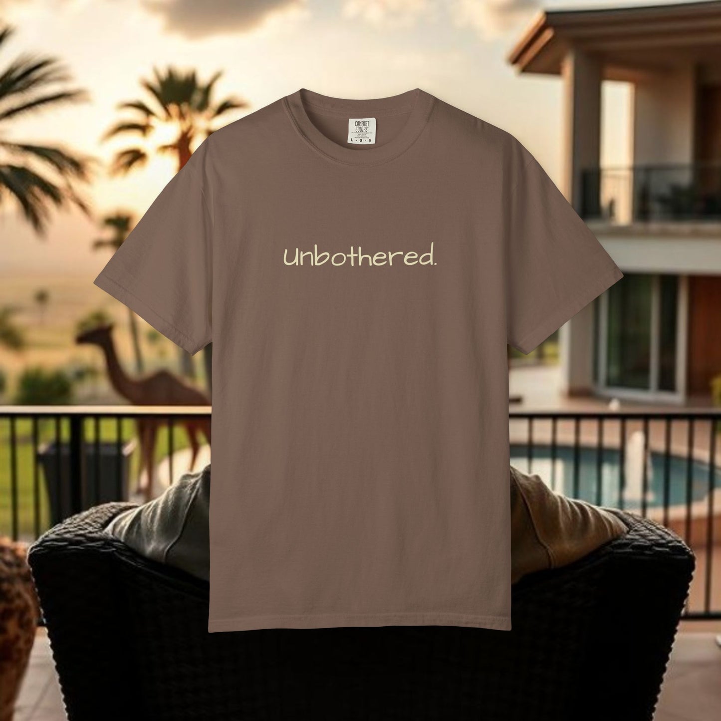 Unbothered Garment-Dyed T-Shirt, Relaxed Fit Tee, Casual Everyday Wear, Gift for Friends, Relaxation Apparel, Trendy Summer Top