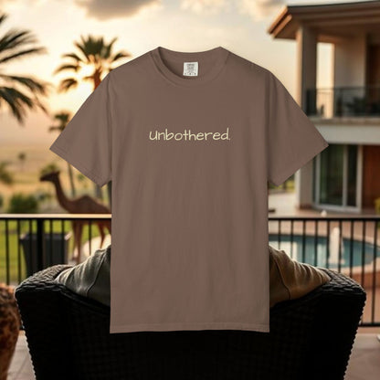 Unbothered Garment-Dyed T-Shirt, Relaxed Fit Tee, Casual Everyday Wear, Gift for Friends, Relaxation Apparel, Trendy Summer Top