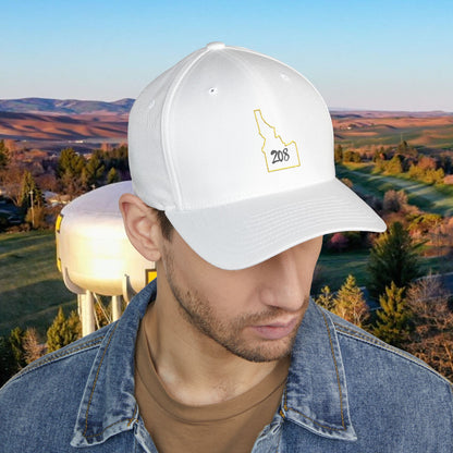 Idaho 208 Embroidered Cap, Closed-Back Structured Hat, Gift for Idahoans, Casual Wear, Summer Accessory