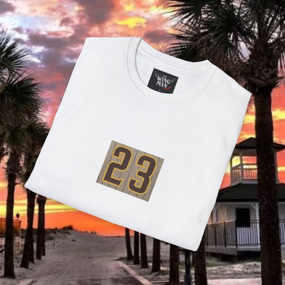 Baseball Stars Unisex Softstyle T-Shirt with Retro 23 Design, Casual Wear, Gift for Sports Lovers, Baseball Fans