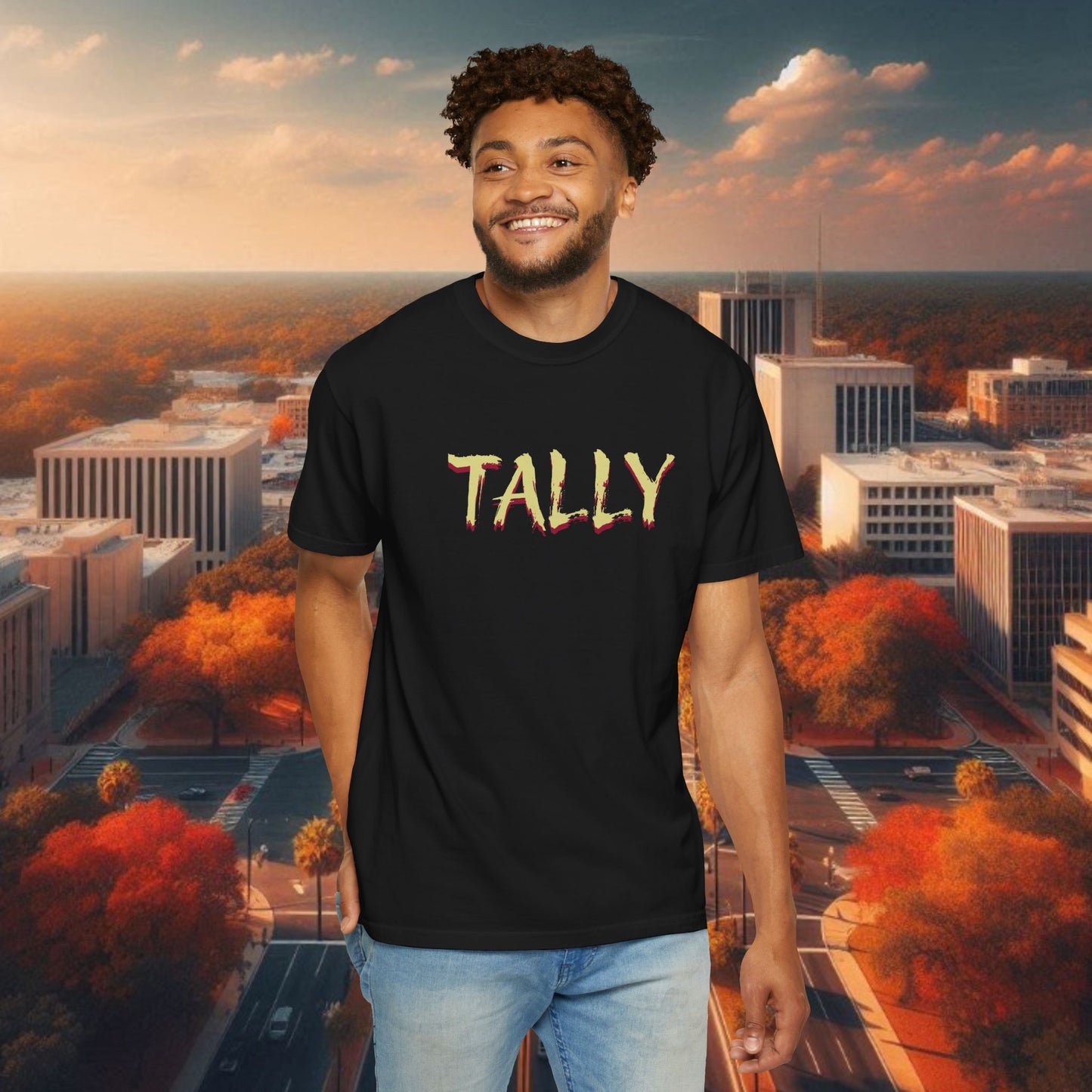 T-Shirt with 'TALLY' Print, Perfect for Game Day, Festival Wear, Casual Outings, and Sporting Events