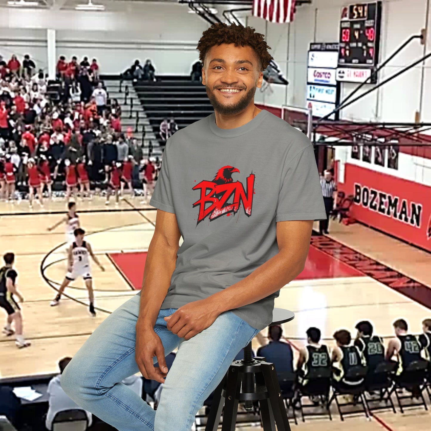 Bozeman Spirit Unisex Garment-Dyed T-Shirt, Athletic Wear, Fan Tee, Casual Style, Game Day Shirt, School Pride Apparel