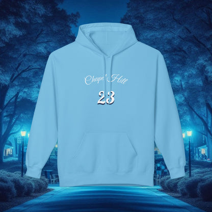 Chapel Hill 23 Unisex Fleece Hoodie, Cozy Sportswear for Fans, Game Day Apparel, Gift for Him/Her, Casual Wear