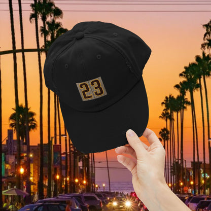 Baseball Stars Unisex Distressed Cap with Vintage 23 Design, Casual Hat for Men & Women, Perfect Gift for Padres Fans, Everyday Wear