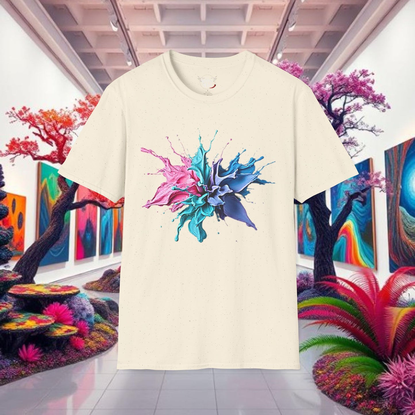 Color Splash Unisex Softstyle T-Shirt | Artistic Tee, Casual Wear, Gift for Art Lovers, Summer Fashion, Graphic Shirt