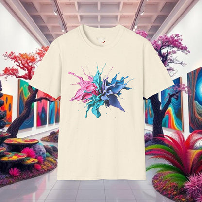 Color Splash Unisex Softstyle T-Shirt | Artistic Tee, Casual Wear, Gift for Art Lovers, Summer Fashion, Graphic Shirt