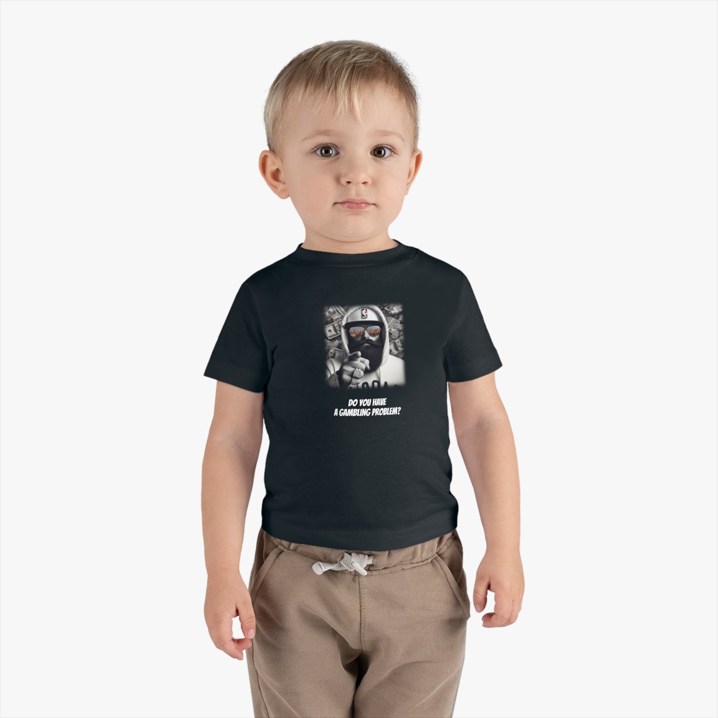 Wing Man "Gambling Problem" Tee, Funny Kids Shirt, Infant Cotton T-Shirt, Unique Childrens Outfit, Gambling Baby Clothes, Gambling Shirt