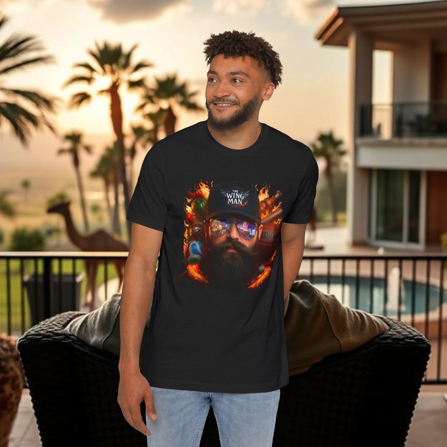 The Wing Man on X T-Shirt for Sports Gamblers and Fans of The Wing Man