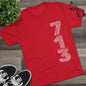 713 Vertical Number Tee — Paw Print Streetwear T‑Shirt, Tri-Blend, Super Soft, Perfect for Gameday