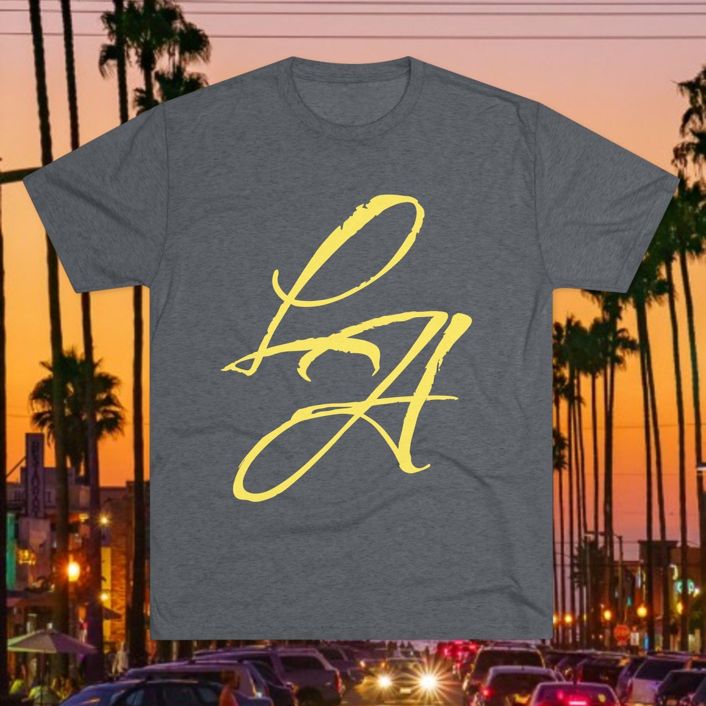 LA Script T‑Shirt — Vintage Los Angeles Graphic Tee, Super Soft Tri-Blend Material