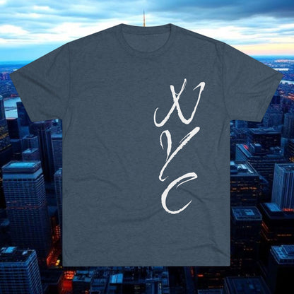 NYC Script Tee — 'REP' Skyline Back Graphic, Tri-Blend Soft T-Shirt