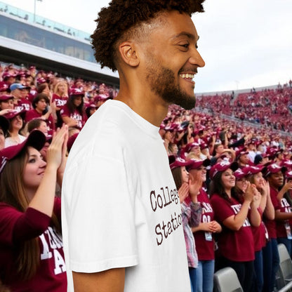 College Station Unisex Garment-Dyed T-Shirt | Casual Wear, College Apparel, Gift for Students, Everyday Style, Trendy Tees
