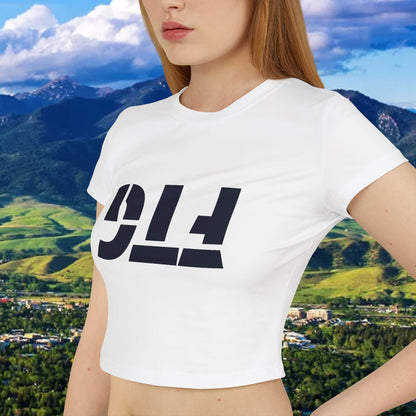 Upside Down FTG Stylish Women's Baby Tee - Trendy Crop Top, Casual Outfits, Birthday Gift, Bobcat Games, Everyday Essentials