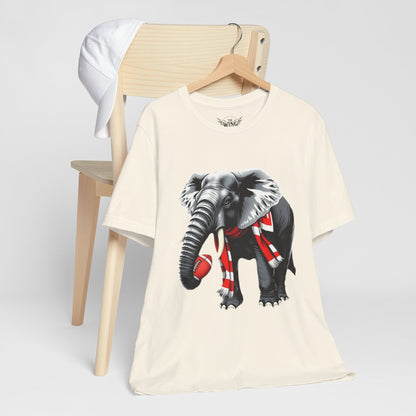 Elephant Graphic Tee — Cute Elephant Wearing Scarf T-Shirt