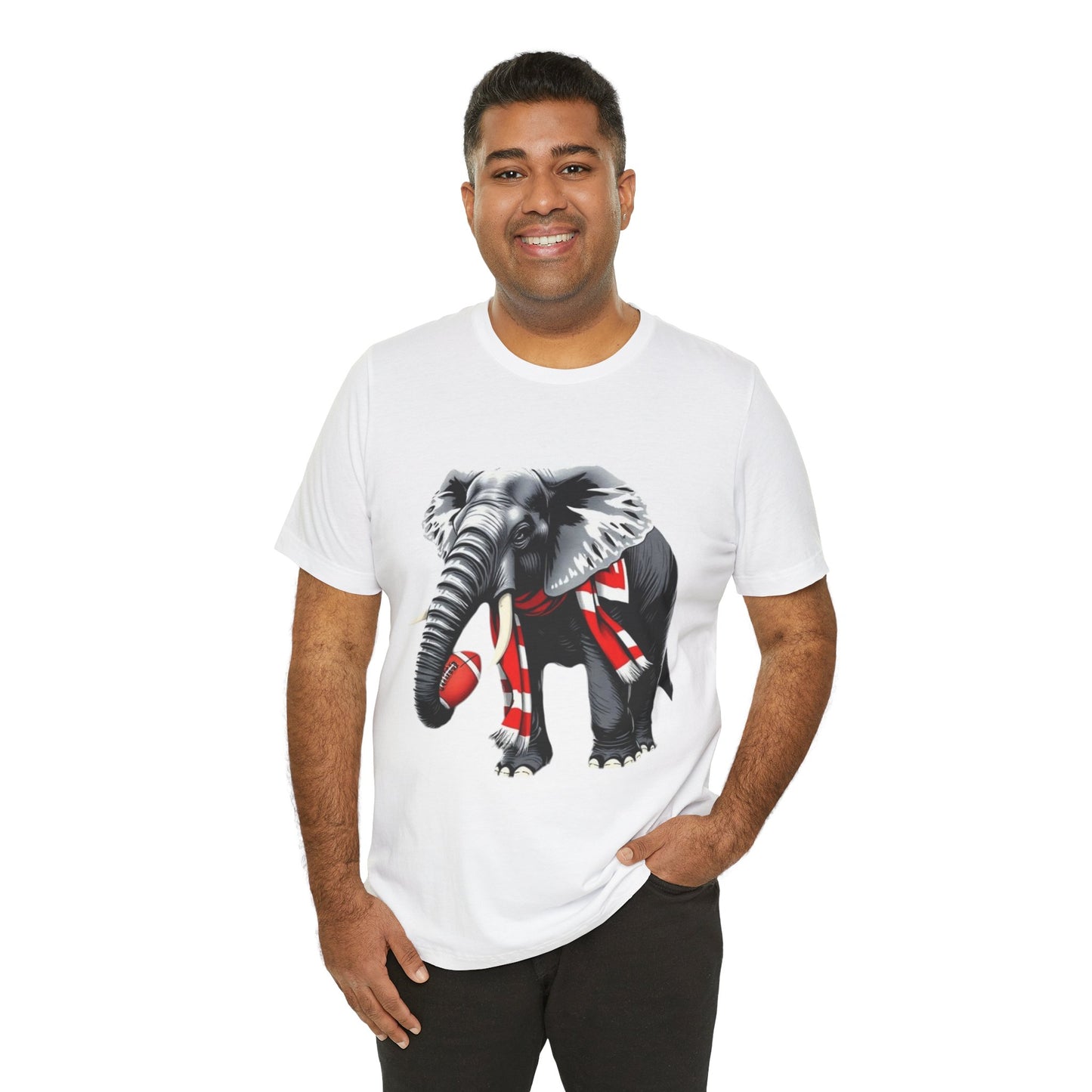 Elephant Graphic Tee — Cute Elephant Wearing Scarf T-Shirt