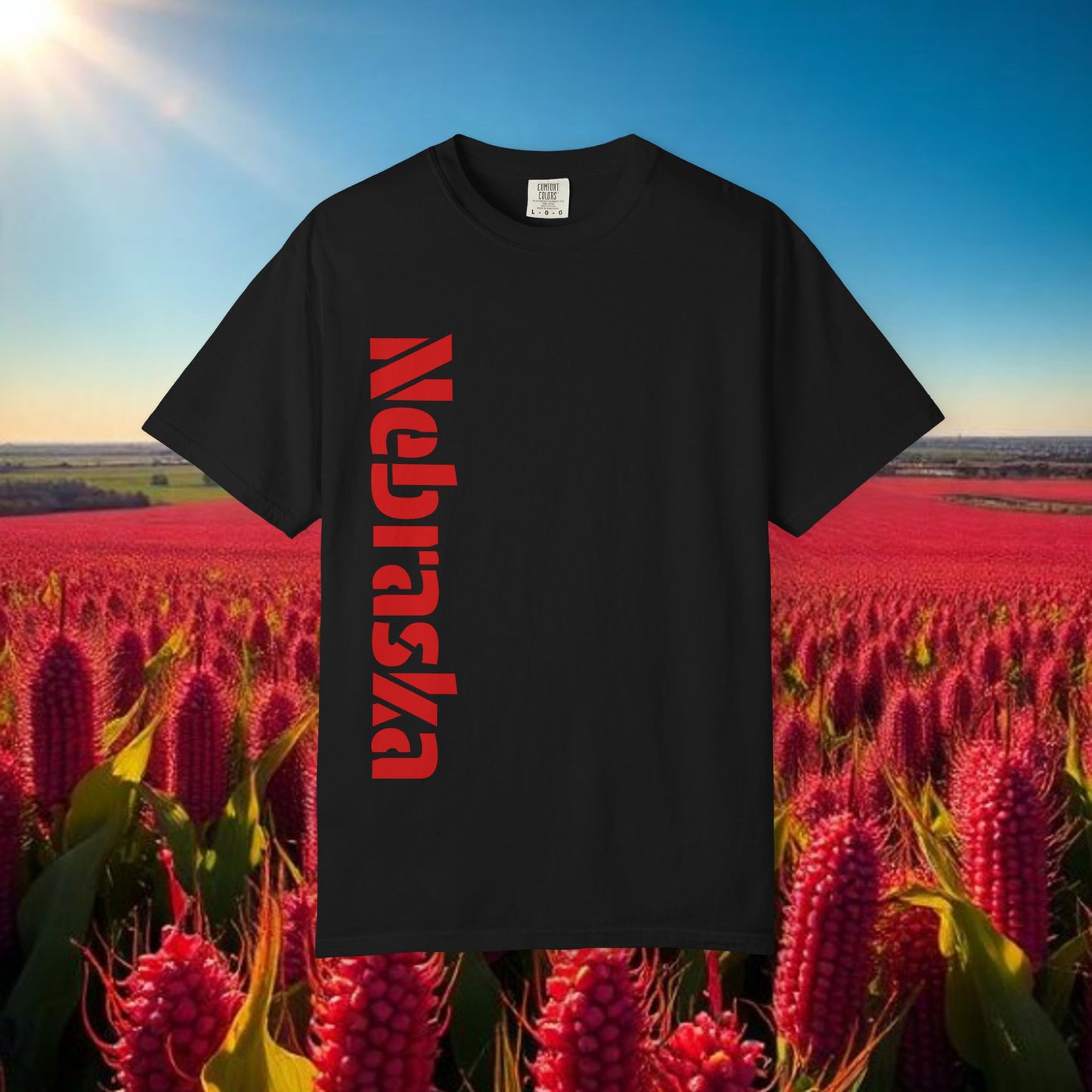 Lincoln Nebraska Area Code T-Shirt — White Tee with Red "Nebraska" & 402 Back Print, Soft-Style T-Shirt