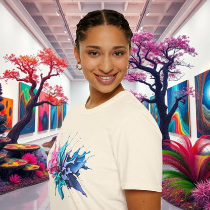 Color Splash Unisex Softstyle T-Shirt | Artistic Tee, Casual Wear, Gift for Art Lovers, Summer Fashion, Graphic Shirt