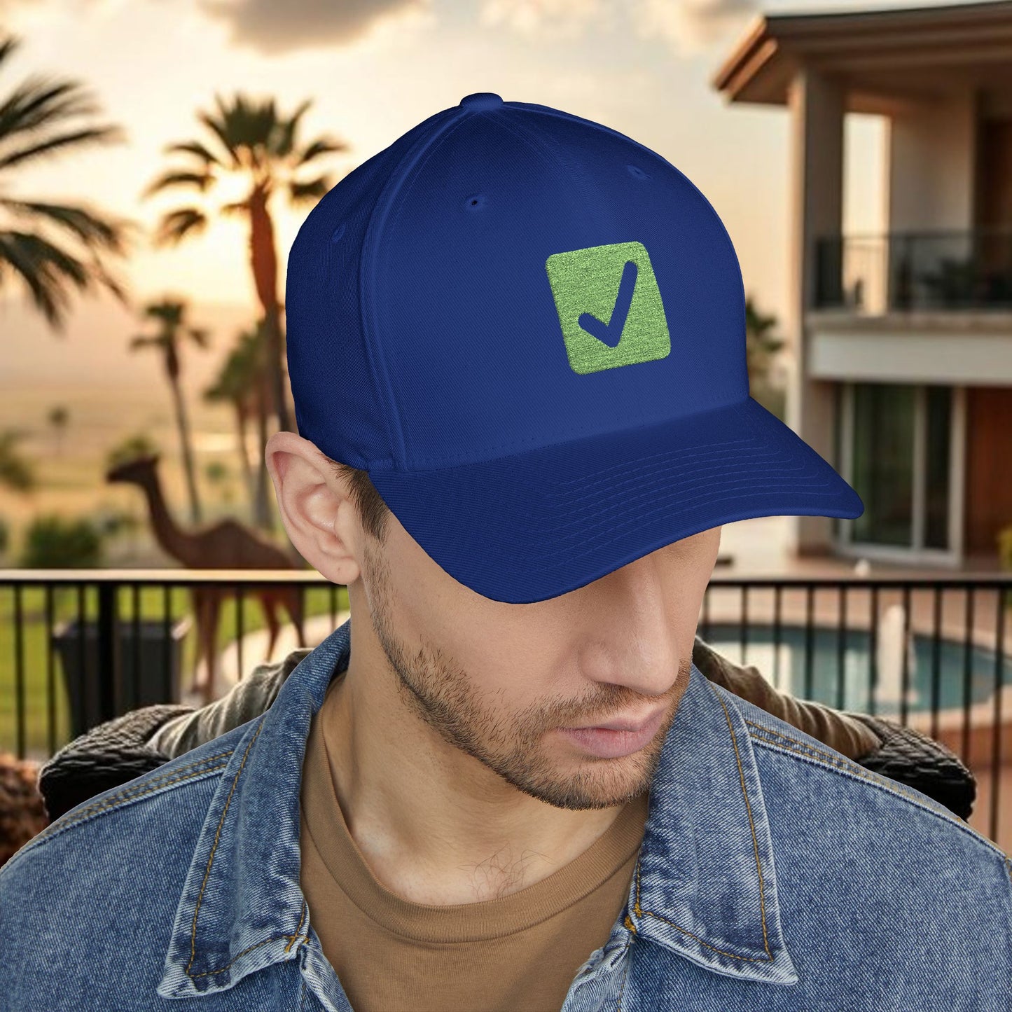 Cash it! Wing Man Designs, Closed-Back Structured Cap (Embroidery), Check Mark Hat