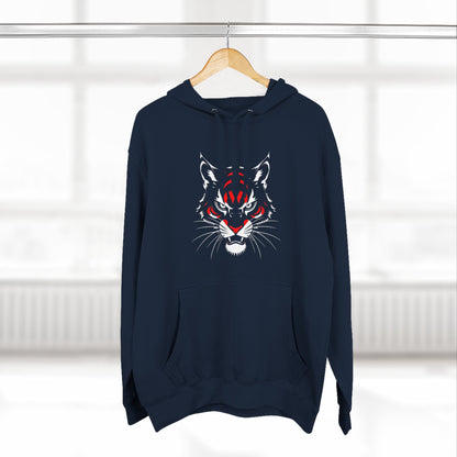 Three-Panel Fleece Hoodie with Wildcat Design | Perfect for Sports Fans, Game Days, Casual Outfits, Gifts