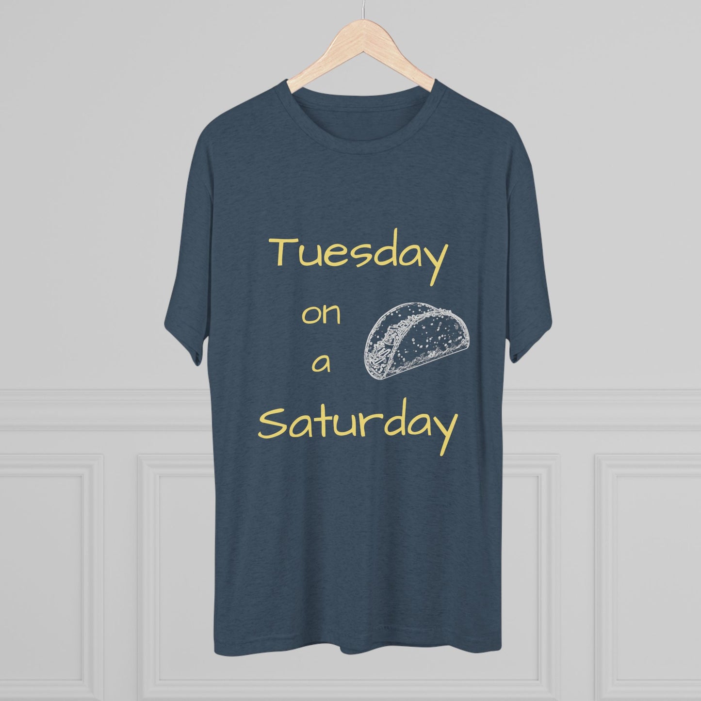 T-Shirt — "Tuesday on a Saturday" Taco Tee with Paw Print Back