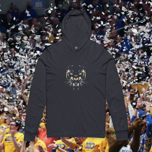 Panther Silhouette Unisex Hooded Long Sleeve Tee, Perfect for Casual Wear, Gift for Sports Lovers, Boho Style Sweatshirt