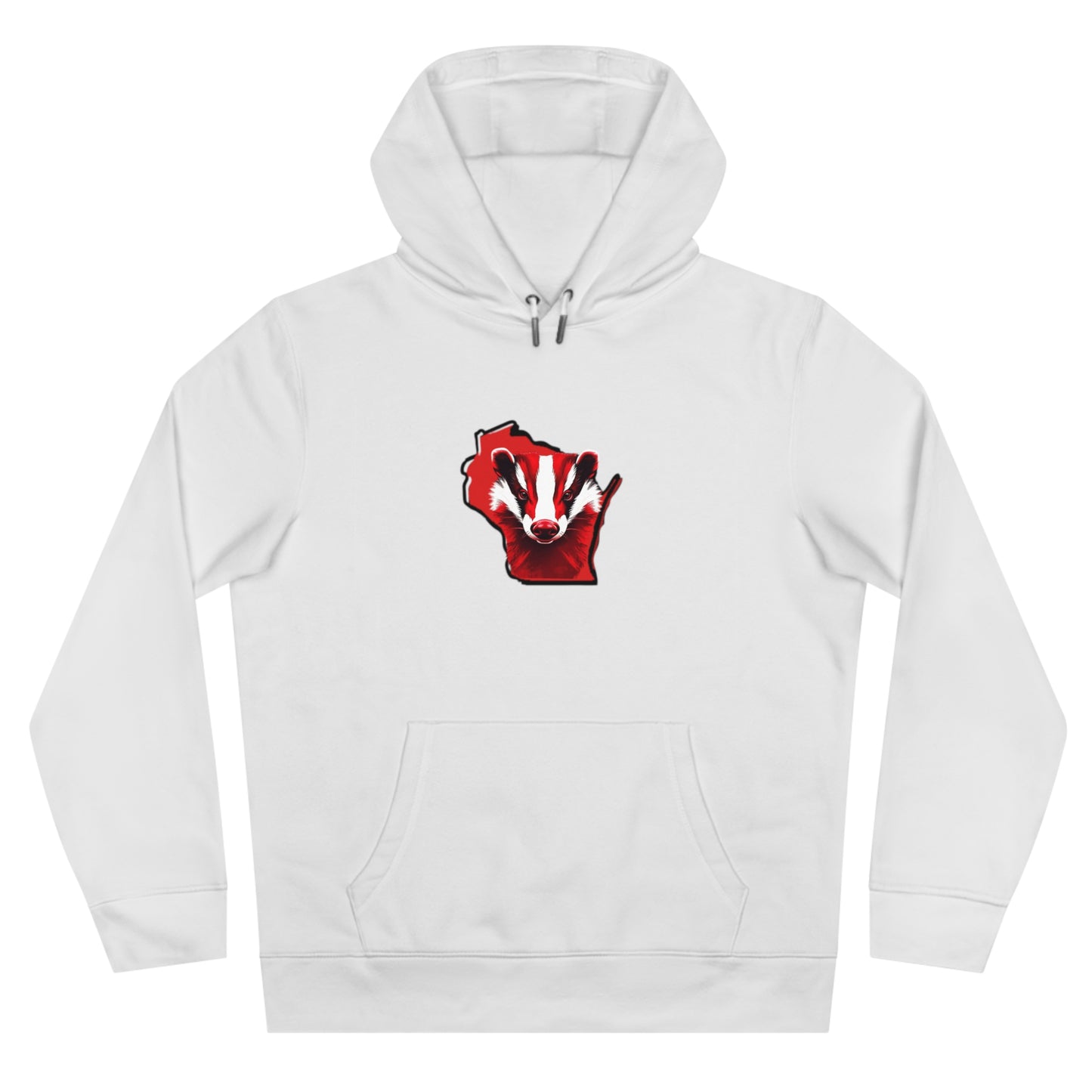 Wisconsin State Outline Design Hooded Sweatshirt with Bold Graphic, Cozy Apparel for Sports Fans, Perfect for Game Days, Gift for Him, Fashionable Streetwear