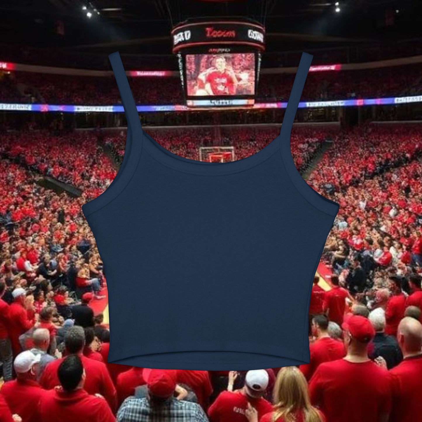 Wildcat Face Crop Tank Top — Women's Cheer Squad Game Day Top