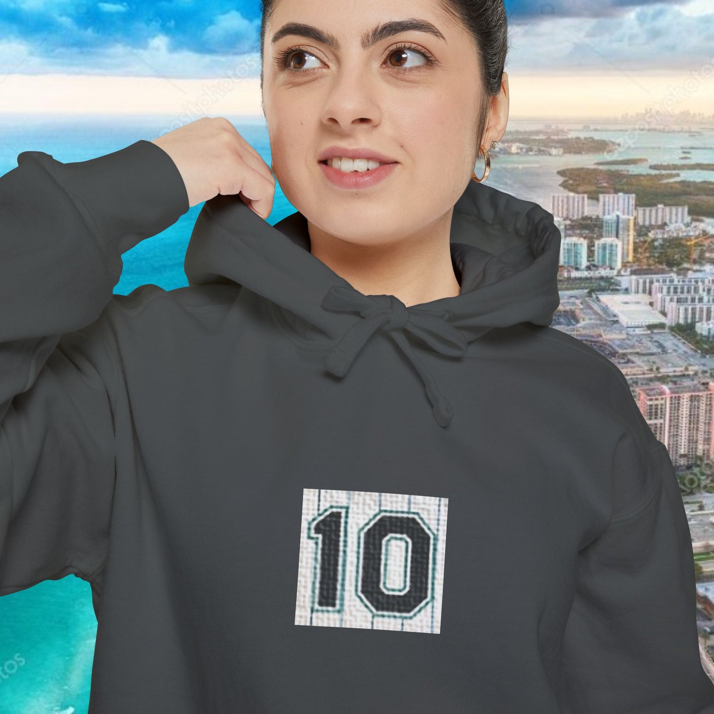 Teal Retro Legends Garment-Dyed Hoodie with 10 Design, Stylish Hoodie, Casual Wear, Unique Gift, Trendy Apparel