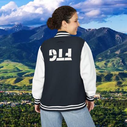 Letterman Jacket – Varsity Blue Fist Patch with FLC Back