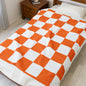 Cozy Checkered Velveteen Plush Blanket - Perfect Gift for Home Decor, Fall, Winter, Birthdays, or Cozy Evenings