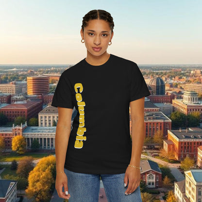 Columbia Missouri Tee, Unisex Garment-Dyed T-shirt, Missouri Pride Shirt, College Apparel, Unique Graphic Tee, Sports Fans