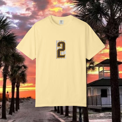 Number 2 Graphic T-Shirt — Bold Retro Patch Front & X Back Tee